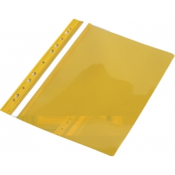 Skoroszyt plastikowy A4 PVC z perforacją żółty